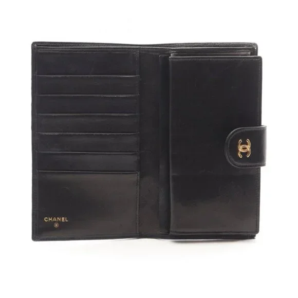 Chanel Bifold Wallet Bicolor Black Lambskin - Picture 3 of 12